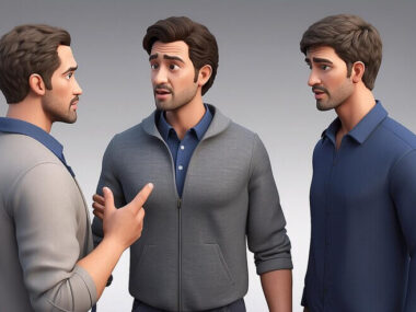 3d people men person talking with one worried