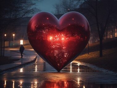 Beautiful heart shaped sculpture