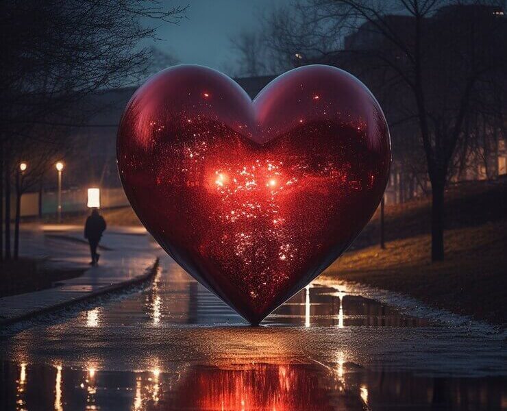 Beautiful heart shaped sculpture