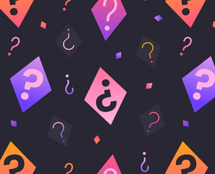 Gradient question mark pattern design Related tags: