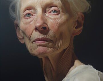 Paintings of old woman's portrait