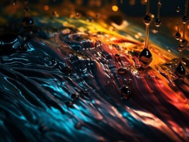 Smooth raindrop falling rippled wave pattern beauty generated by AI