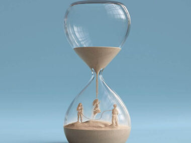 ime is running out concept with hour glass