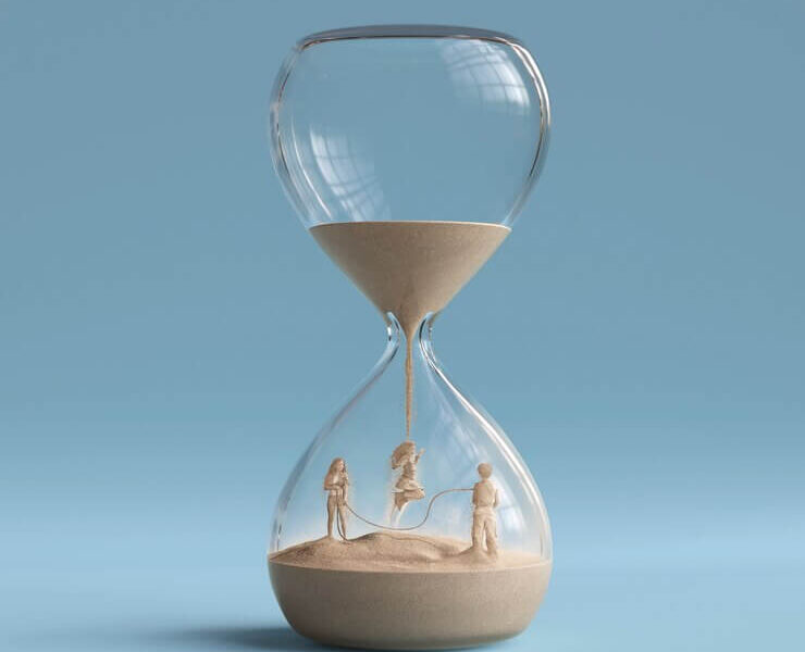 ime is running out concept with hour glass