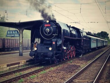 Train at railway station