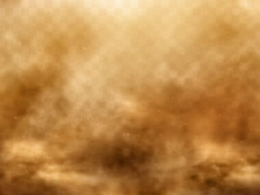 Desert sandstorm, brown dusty cloud on transparent