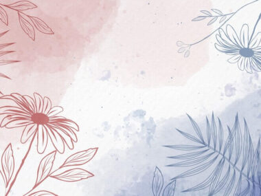 Hand drawn background with pastel flowers