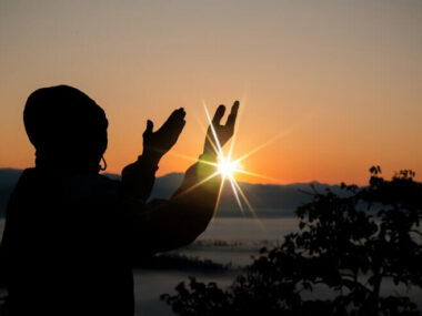 Human hands open palm up worship.