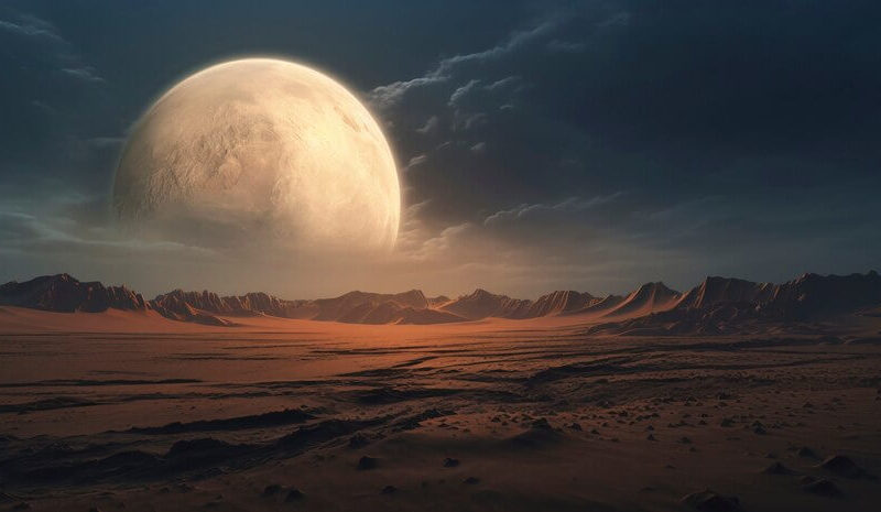 Beautiful photorealistic moon