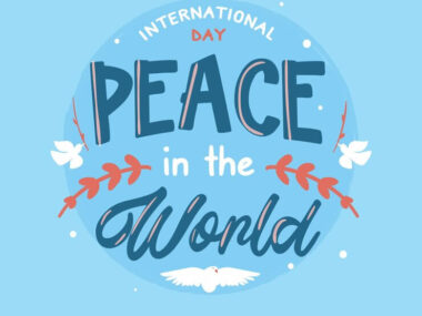 International peace day lettering