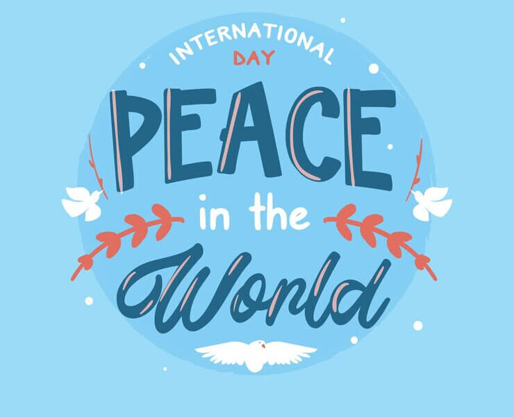 International peace day lettering