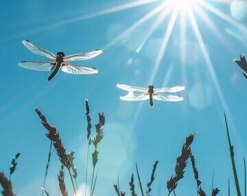 Photorealistic dragonfly in nature