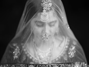 Elegant Black and White Bridal Portrai